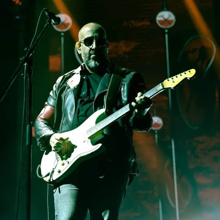 Usher performing on stage